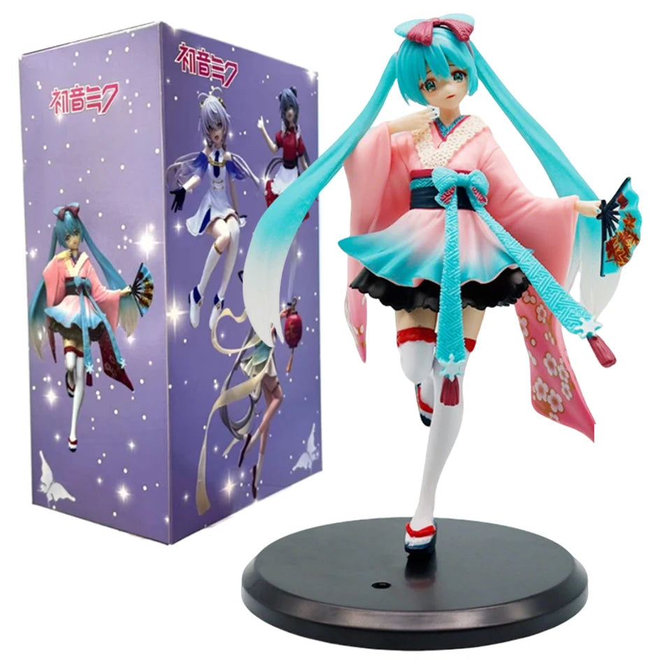 20cm Fashion Hatsune Miku Anime Figure Kimono Hatsune Miku Action Figures Kawaii Girl Figurine PVC Collection Model Toys wholesa