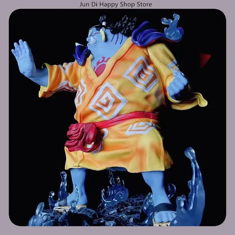 31cm One Piece Jinbe Anime Action Figure Model Statue Boys Collection Attack Posture Desktop Decoration Toy