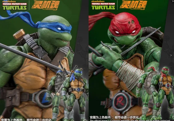 New Genuine Authorization Of Spirit Machine Soul 1/12 Ninja Turtles Raphael Leonardo Movable Figures In Stock