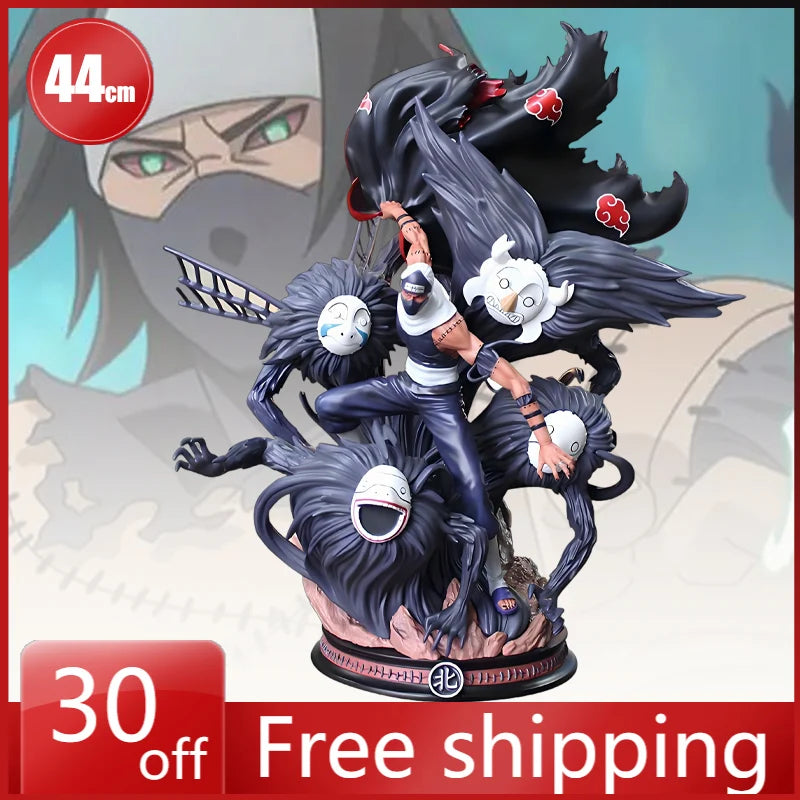 44cm Anime Figure Akatsuki Kakuzu Hidan Battle Ver Model Pvc Collect Desktop Ornament Decorations Holiday Gifts Children Toys