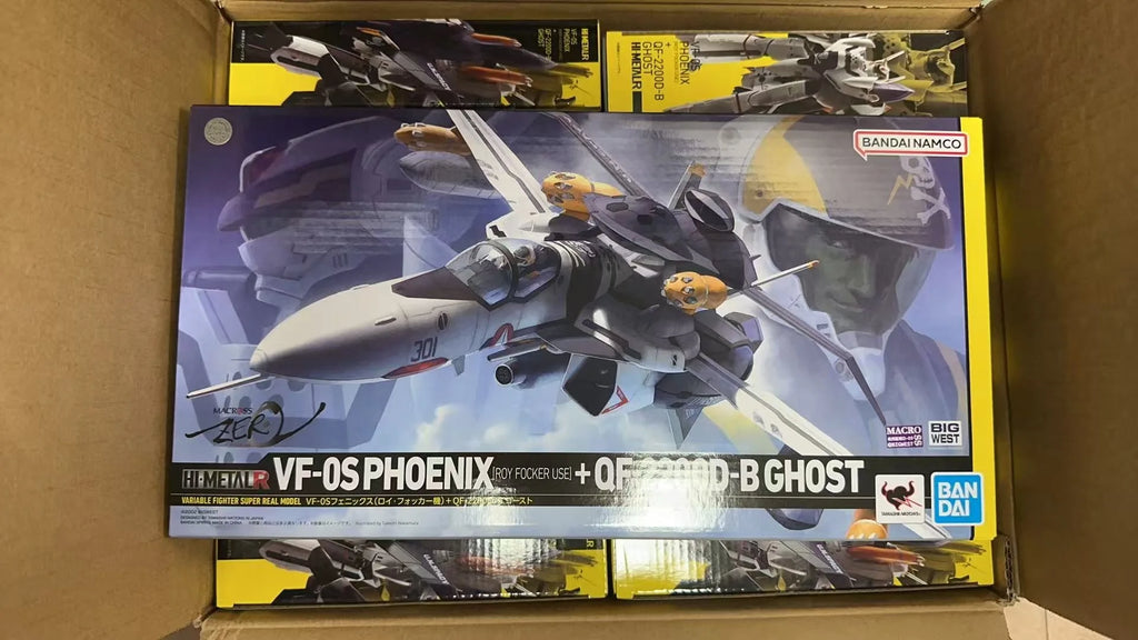 In stock Bandai HI-METAL R Macross Zero VF-0S Phoenix (Roy Fokker Machine)  QF-2200D-B Ghost Figures  Genuine Boxed Toy Gift