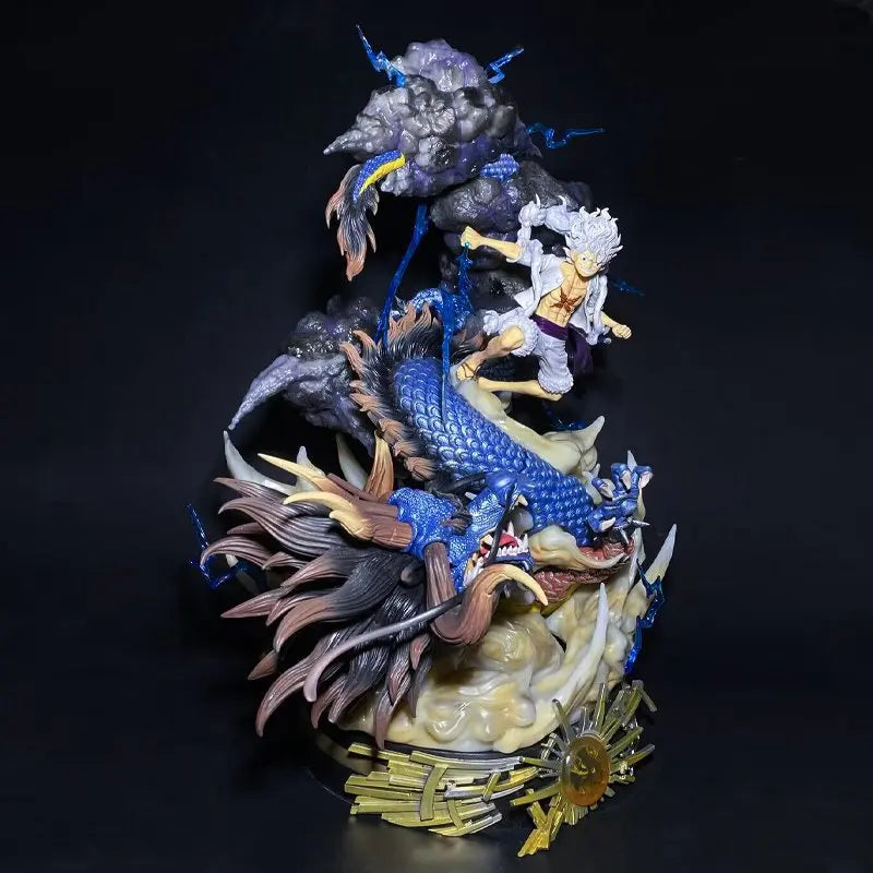 57cm One Piece Nika Luffy Vs Kaido Iconic Scene Anime Figure Model Statue Boys Collection Desktop Decoration Ornament Toys Gifts