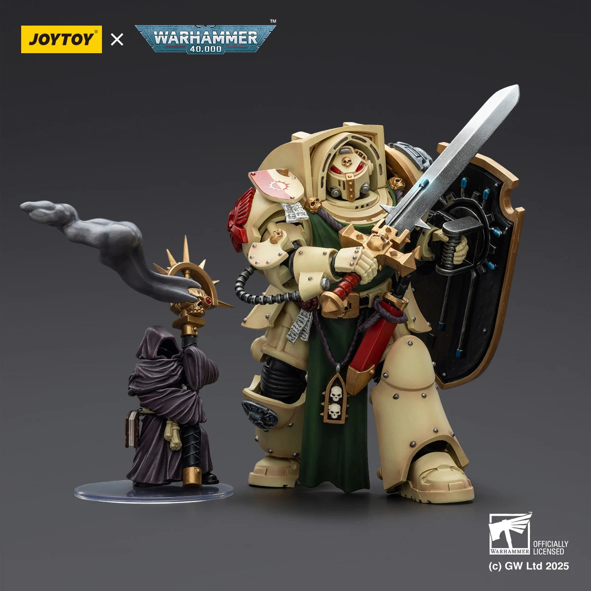 JOYTOY Warhammer 40K 1/18 Dark Angels Deathwing Knight With Power Sword Storm Shield Soldier Figurine Action Figure Model Dolls