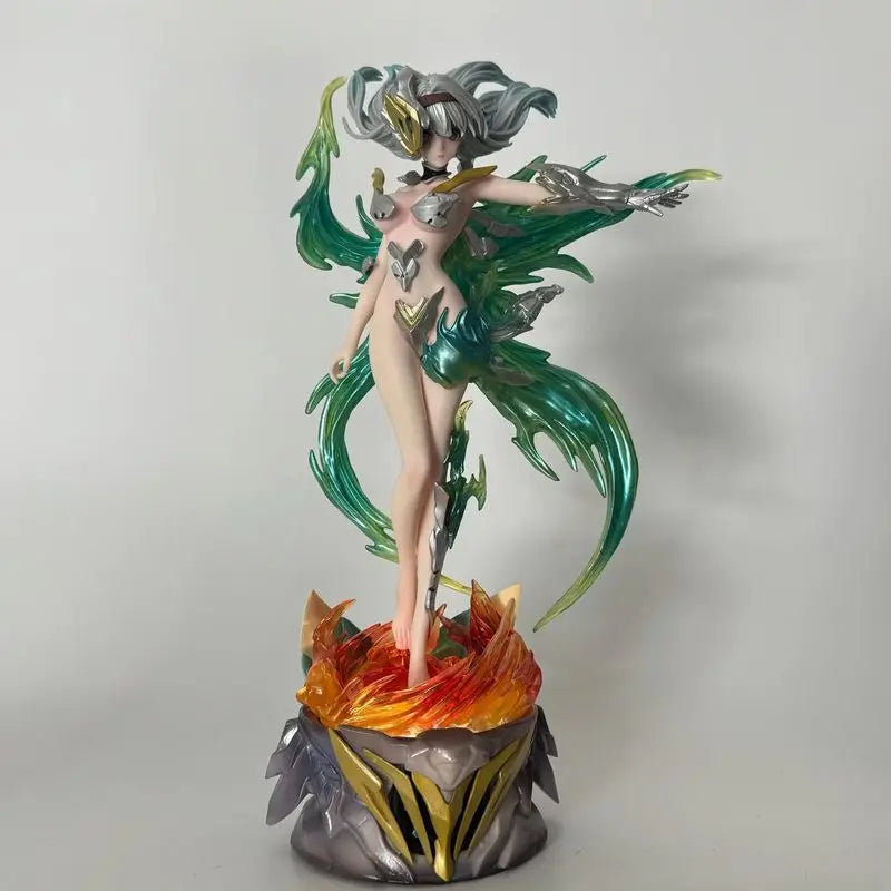 New 32cm Anime Girl Bishoujo Action Figure Luminous Neon Butterfly Design Collectible Model Two-Dimensional Statue Decoration