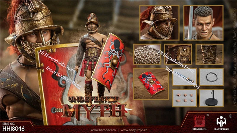 HHMODEL x HAOYUTOYS HH18046 1/6 Empire Legion-Undefeated Myth Sword Shield Model Ornament 12" Full Set Brave Guy Figurine Model