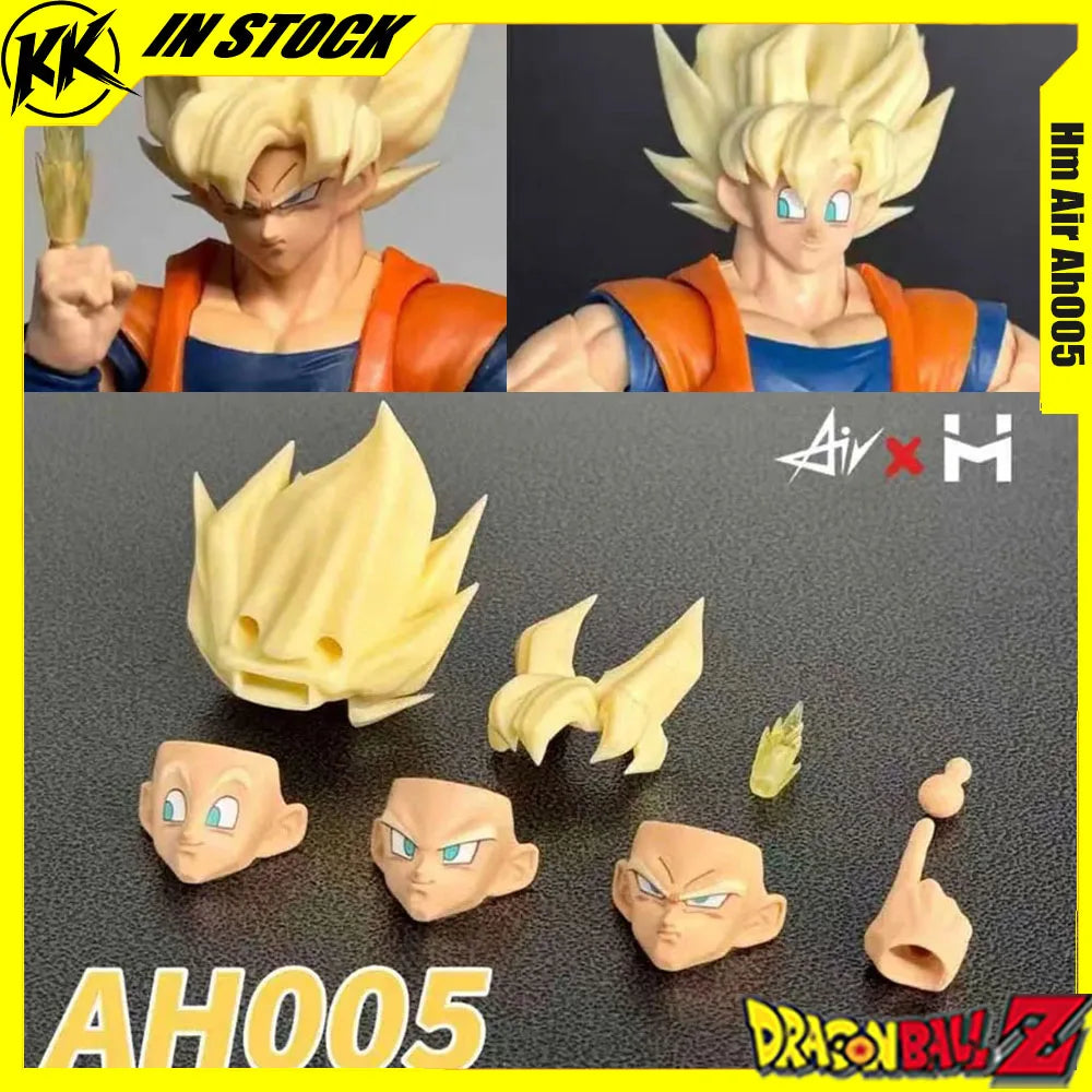В наличност HM Air Ah005 Dragon Ball Shf Full Power Son Goku Headsculpts Комплект аксесоари Аниме екшън фигурка играчка персонализиран модел подаръци