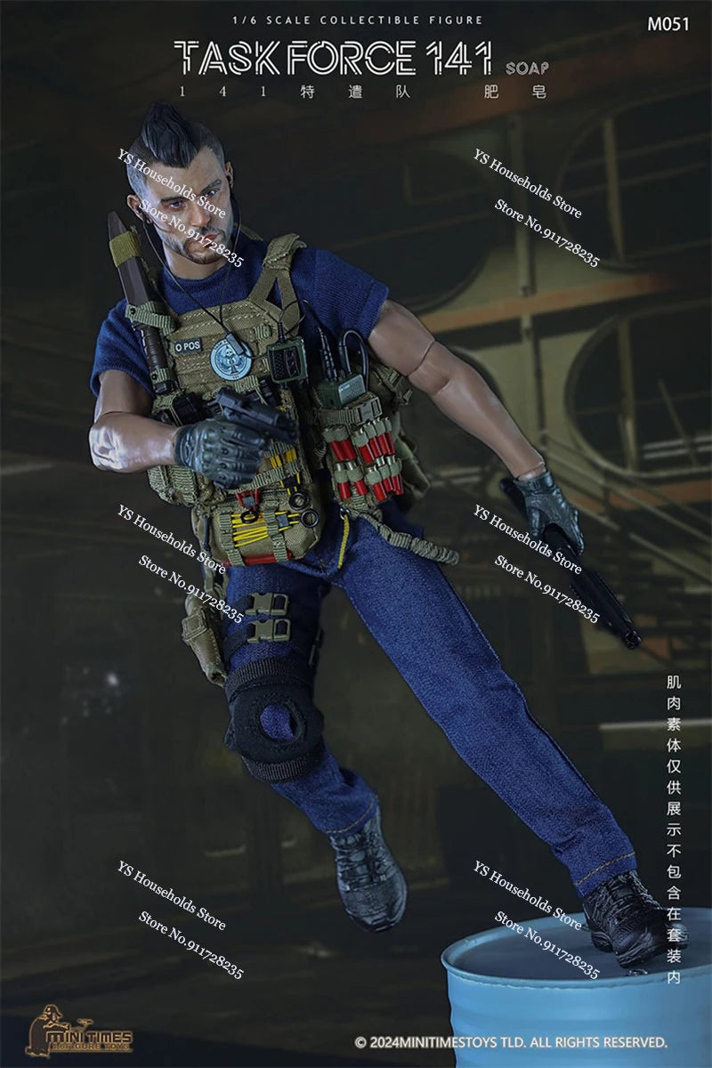 1/6 Task Force 141 Military Combat Cloth Action Figure Collection Bulletprood Vest Design Mini Times Toys M051 12" Soldier Model