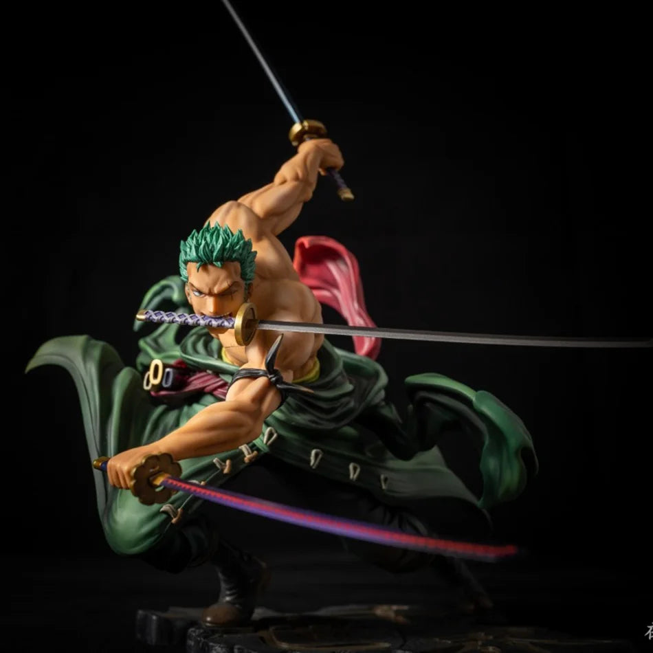 Hot One Piece 21cm Anime Figure GK Roronoa Zoro Three-blade Sa-maximum Manga Anime Statue Action Figure Collection Model Kid Toy