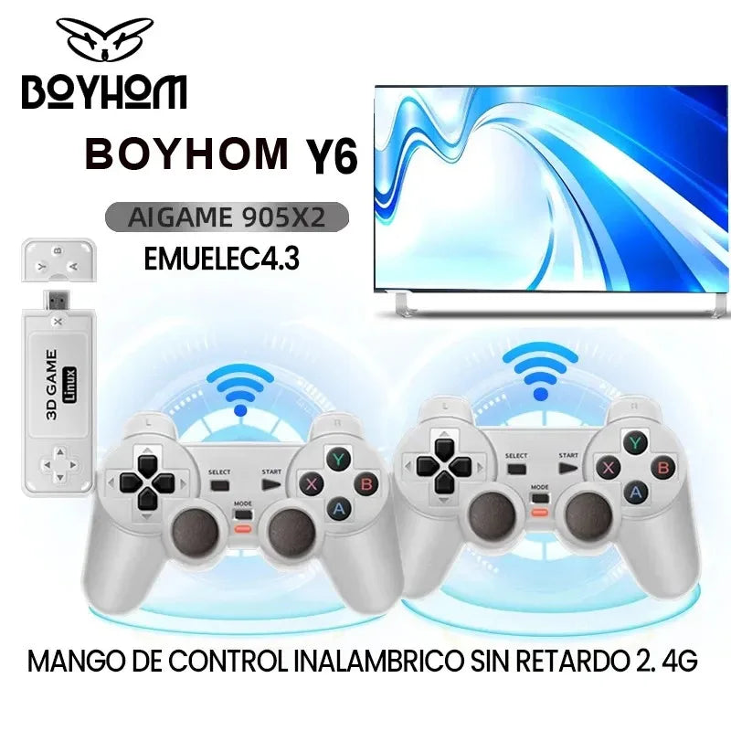 Y6 2,4G Wireless Game TV Stick Retro Family Tragbare Videospielkonsole 4K HD-Unterstützung Multiplayer-Spiele für PS-Geschenke