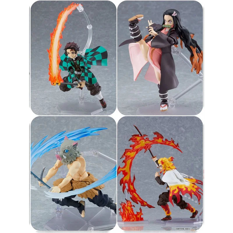 14CM DemonSlayer Figma KO Articulated Action Figures Model Kit Doll Desktop Ornament Decoration Boy Trendy Toy Otaku Statue Gift