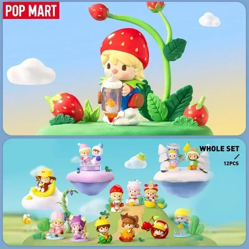 POP MART Сладък боб Плодов свят Приключенска серия Сляпа кутия Играчки Каваи Аниме Фигурка Изненада Мистериозна кутия Кукли Момичета Подарък