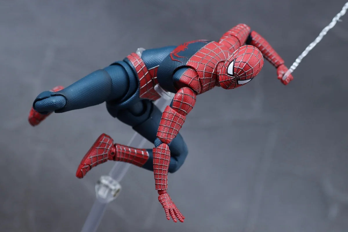 CT Factory Hot Shf Toby Spider Man PVC Friendly Neighbor Maguire Mobile Handheld Box Model Spider Man Gift Interchangeable head
