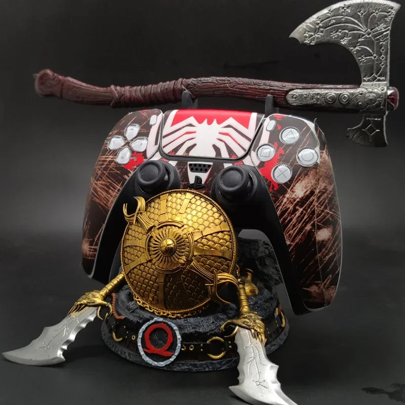 15cm God of War Figure Gamepad Bracket The Leviathan Axe Blade of Chaos Kratos Game Ornament Collection Desktop Display Gift Toy