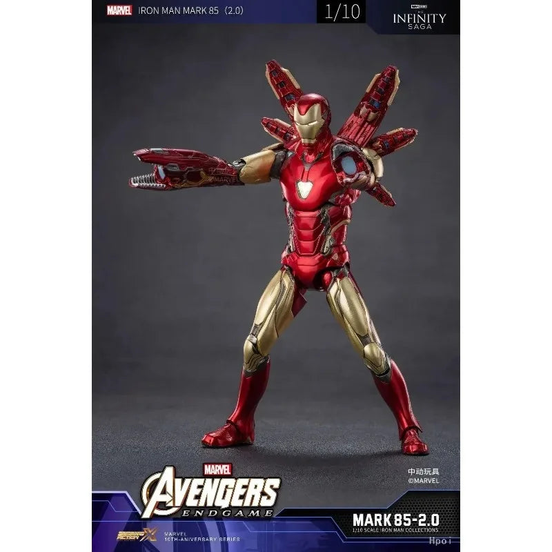 Original ZD TOYS MARVEL Iron Man MK85 2.0 Glowing Version Anime Figure Toys Model Collection