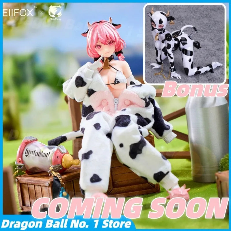 BearPanda × Eiifox Cow Pattern "MOMO" Mecha Girl 1/8 Scale Rubber-coated Articulated Figure, Gift Toy for Collection
