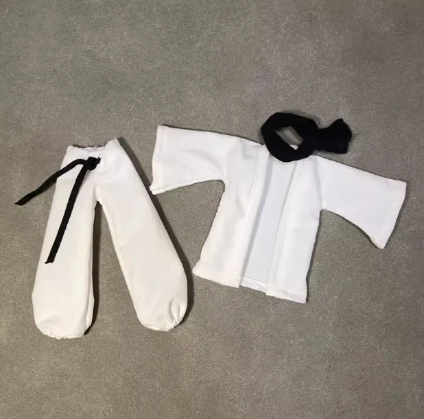 shf 1/12 Scale Jujutsu Kaisen Gojo Satoru Clothes Set White Coat Lantern Pants with Scarf for 6" Action Figure Body Model