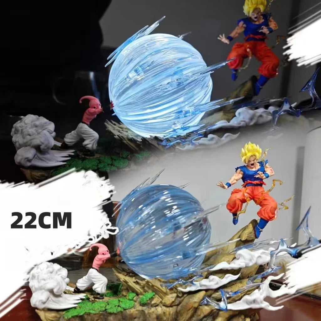 In Stock Anime Dragon Ball Z Majin Buu Vs Son Goku Figurine Gk Statue Action Figures Pvc Collection Model For Children Gifts Toy