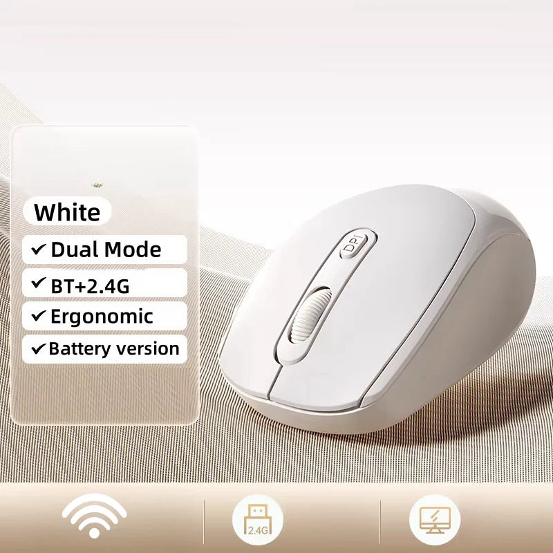 Dual Modus Drahtlose Maus Bluetooth-kompatibel 2,4G Batterie Optical Stille Maus 1600 DPI Für MacBook Laptop PC Spiel Büro