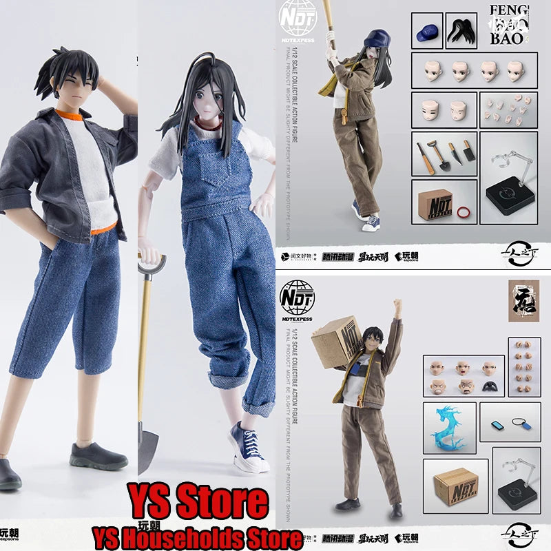 Keepgoing Toys 1/12 Collectible Anime The Outcast Zhang Chulang Feng Baobao Cloth Action Figure 6inch Workwear Soldier Gift Doll