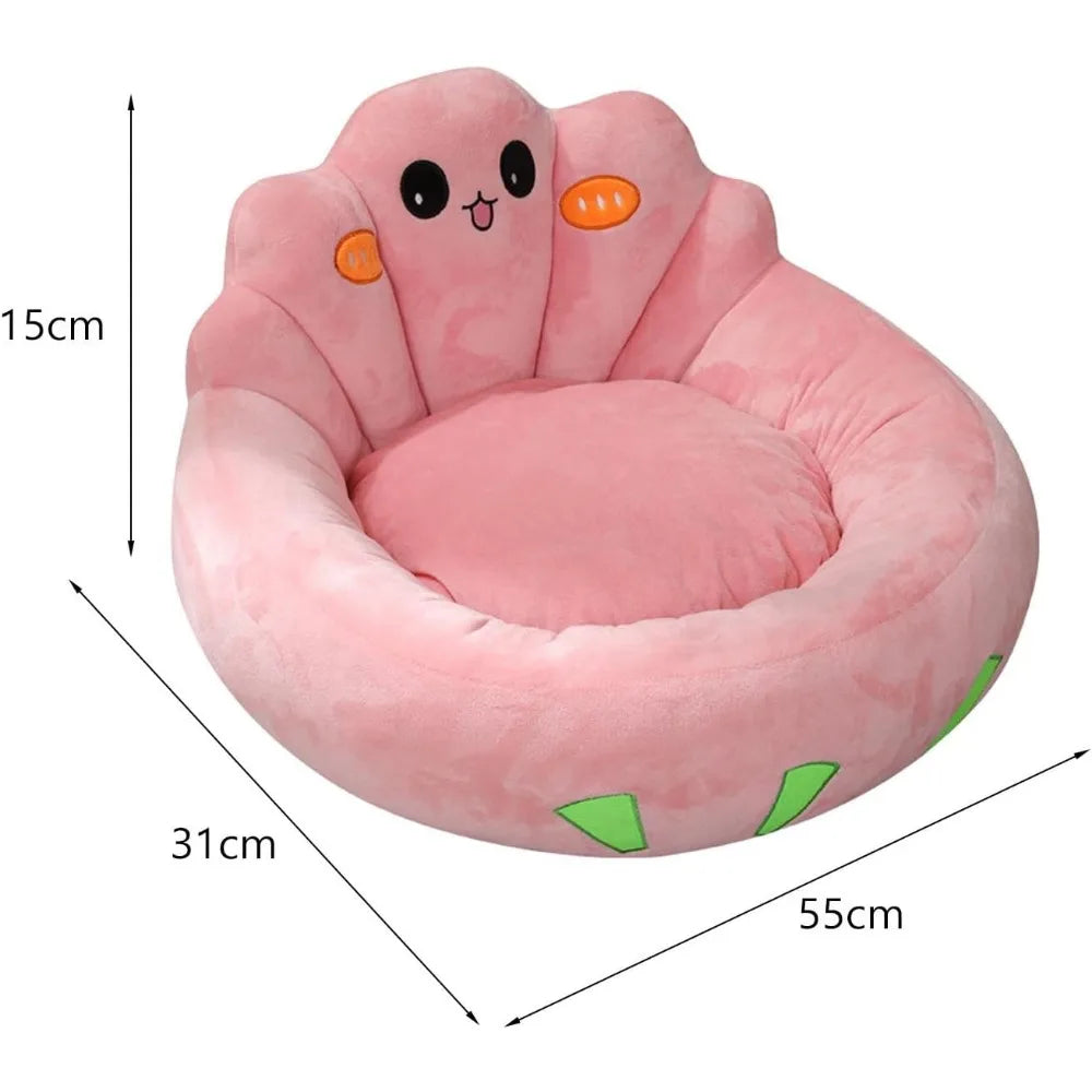 "plush washable warm pet beds for cats and dogs, cozy self-heating sleeping beds for small pets, pink"
