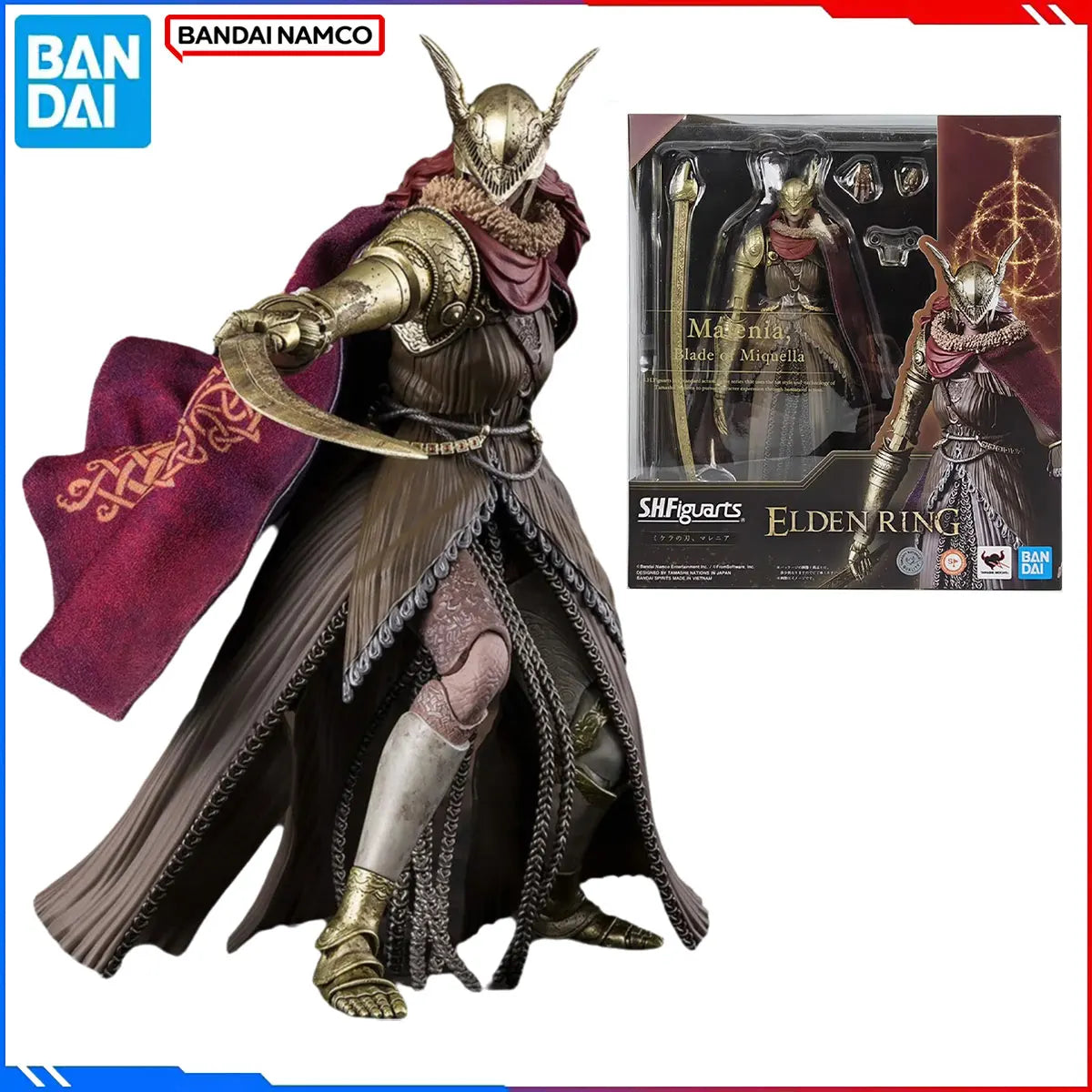 Genuine Bandai Original Elden Ring Figure Model Kits S.H.Figuarts 1/12 Anime Figures Malenia Action Model Toys Gift for Kids