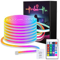 40M/30M RGB LED Light Strip, 24V Music Sync App/Remote Timer DIY Rope, IP65 Waterproof Gaming for Bedroom Indoor Outdoor Decor