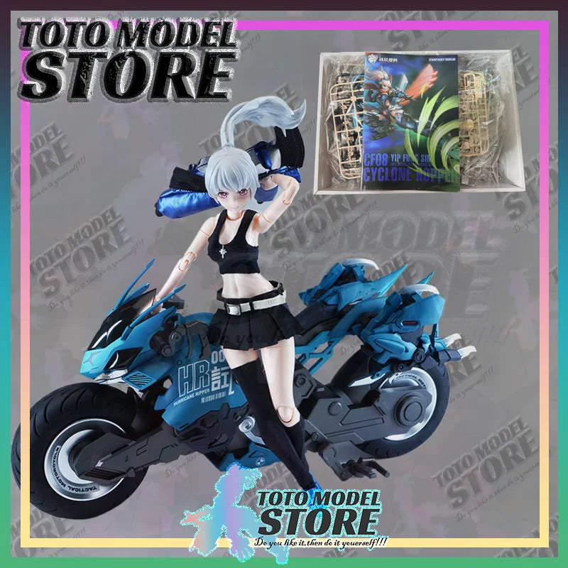 [IN-STOCK]Nuke Matrix Fantasy Girls CF08 Cyclone Hopper Yip Fung Sim Mecha Girl Buildable Action Figure With Cyber Motorcycle
