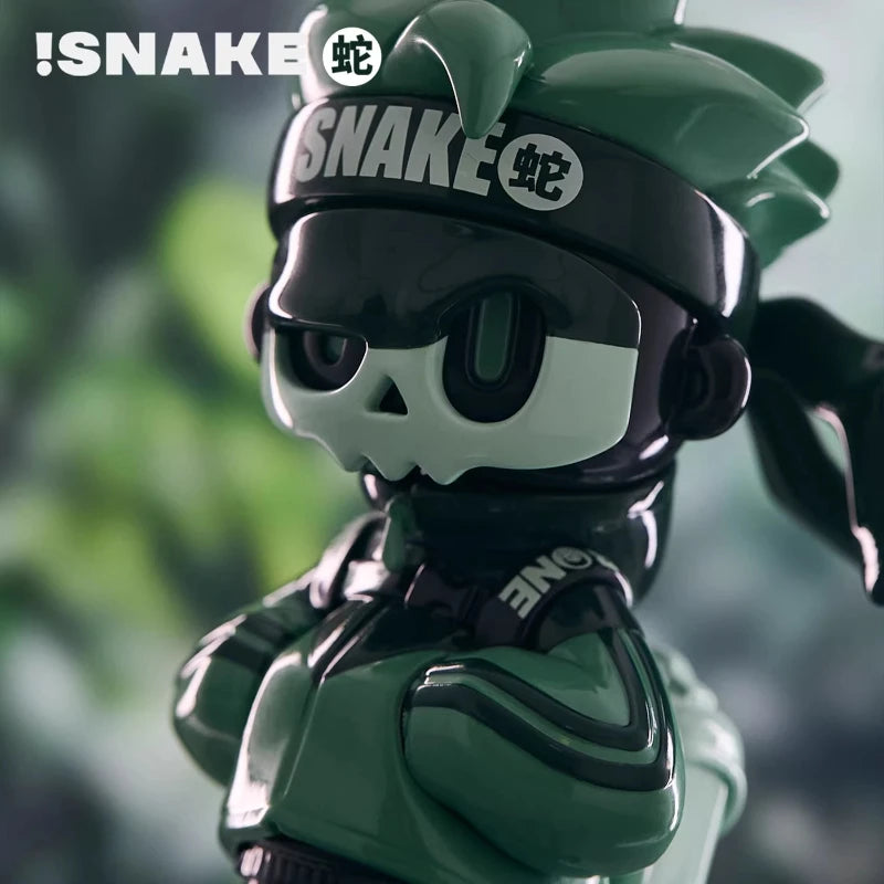 MR.BONE Limited Edition for The Year of The Snake Black and Green Skull Action Figure Desktop Ornament Collection Model Boy Gift
