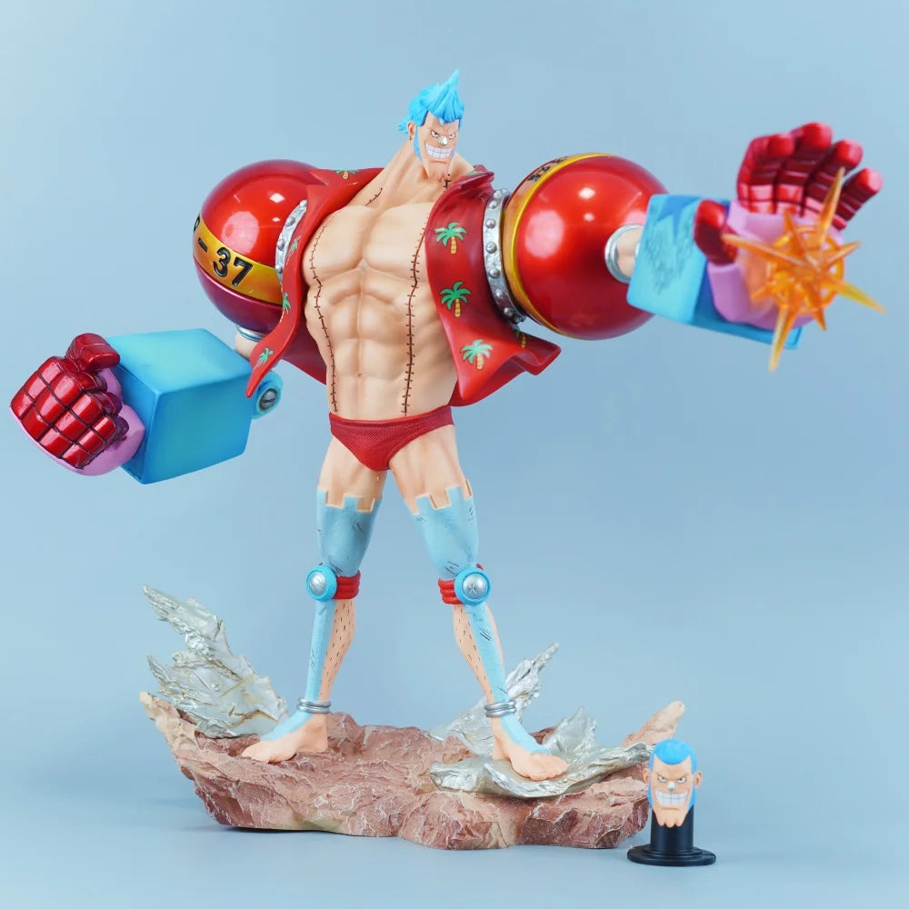 28,5 cm große Anime One Piece Figur Franky Actionfigur PVC Statue Tischdekoration Sammlermodell Spielzeug Geschenk