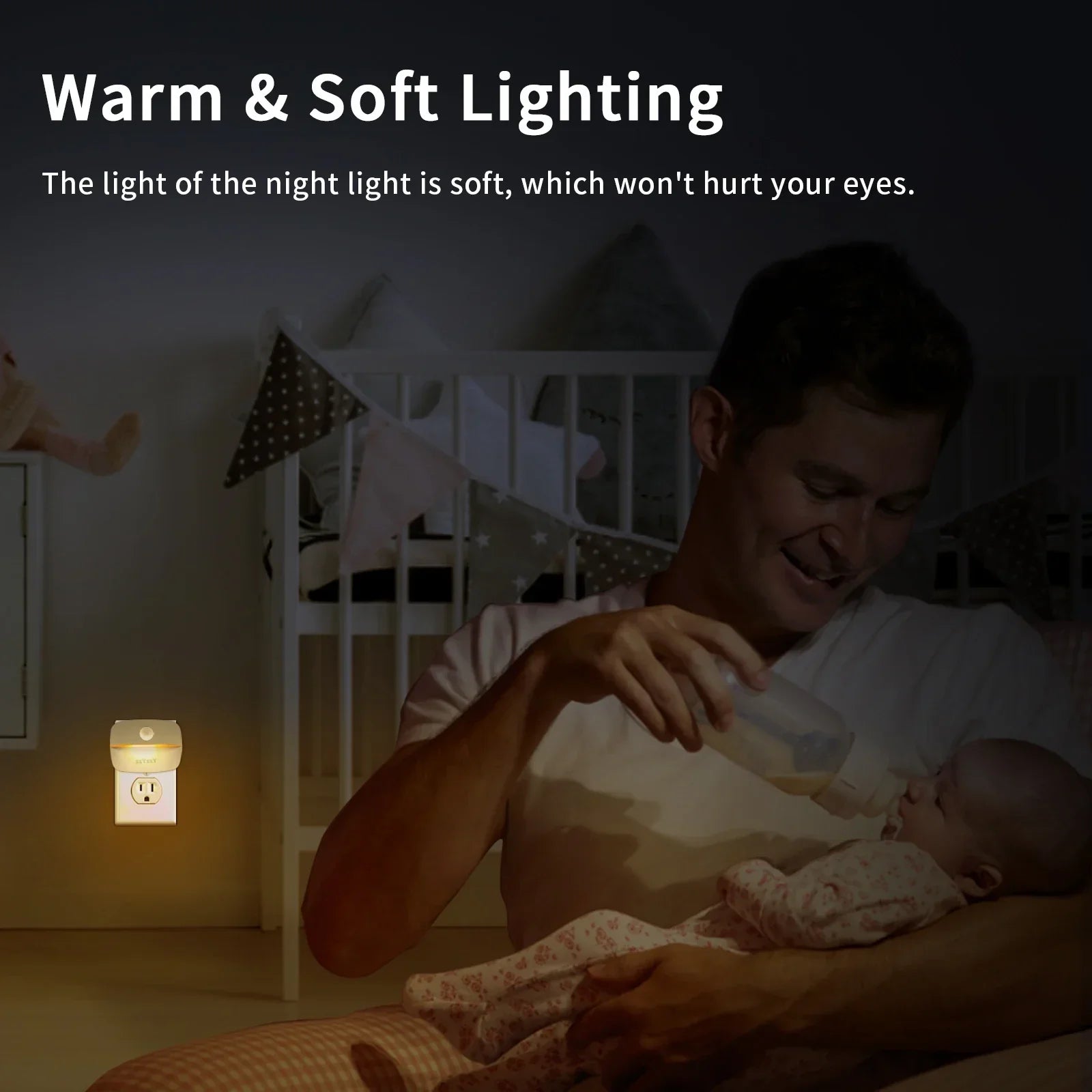 EU US Socket Led Night Light with Motion Sensor AC 85-265V PIR Human Induction Lamp 3 Colors Plug in Wall for Bedroom Hallway