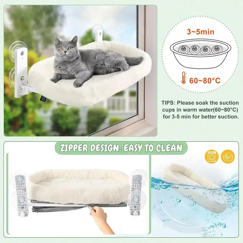 Katzenhängematte, Fensterhabitat, Katzensonnenbaden, Glas, hängender Saugnapf, Balkon, Haustiernest, faltbares Haustierbett, Katzenbedarf, Zubehör