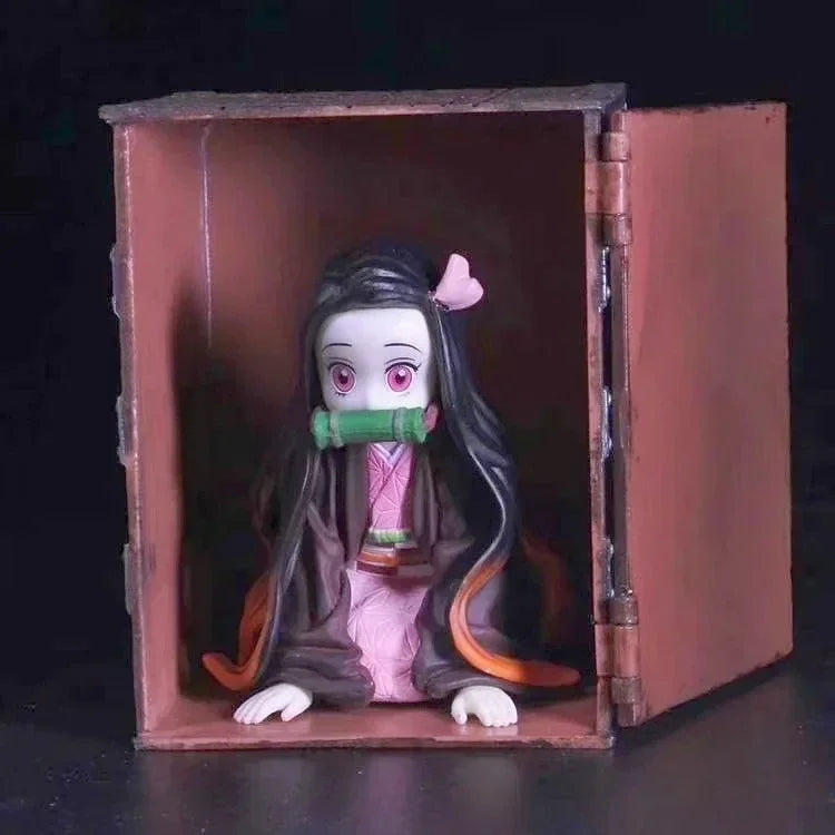 Neue 22 cm große Anime-Actionfiguren: Demon Slayer Kimetsu No Yaiba Kamado Nezuko Popcorn Bucket PVC-Sammlerstück, Deko-Modelle, Spielzeug, Geschenke