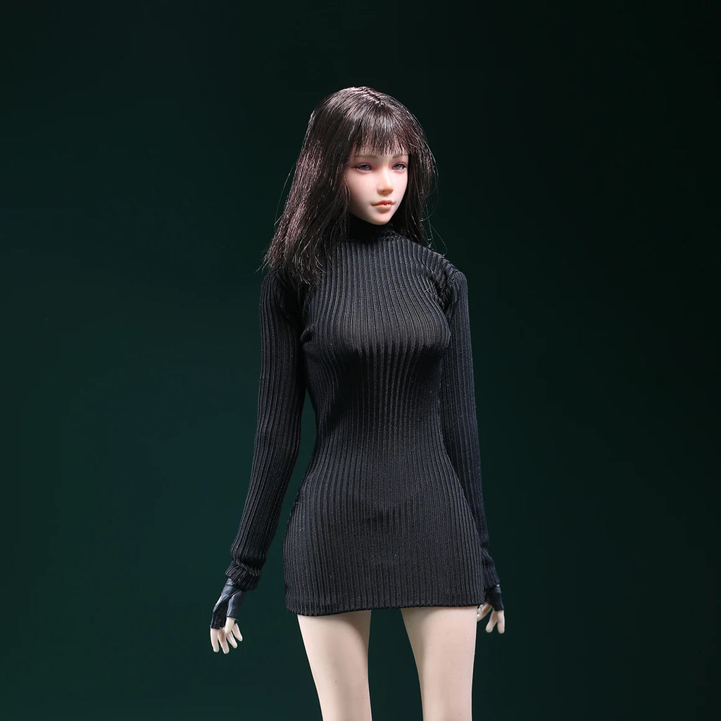 JO23X-06 1/6 Scale Ada Wong Red High Neck Long Sleeves Sweater Holsters Set Fit 12'' Female Soldier Action Figure Body Dolls