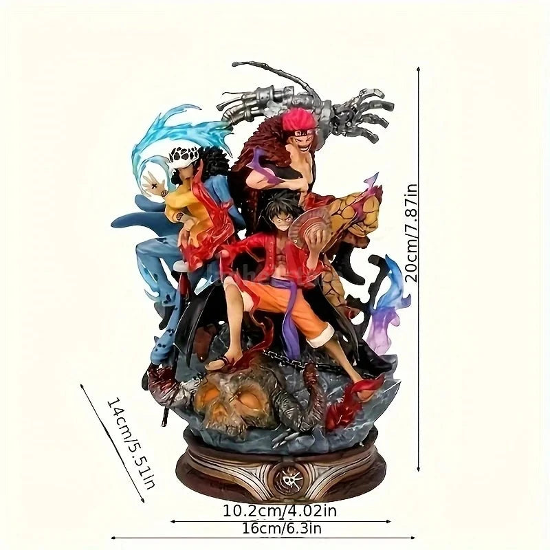 20cm One Piece Battle Of Onigashima Supernova Three Captains Straw Hat Luffy Kid Law Scenes Figures Anime Models Gift Toys
