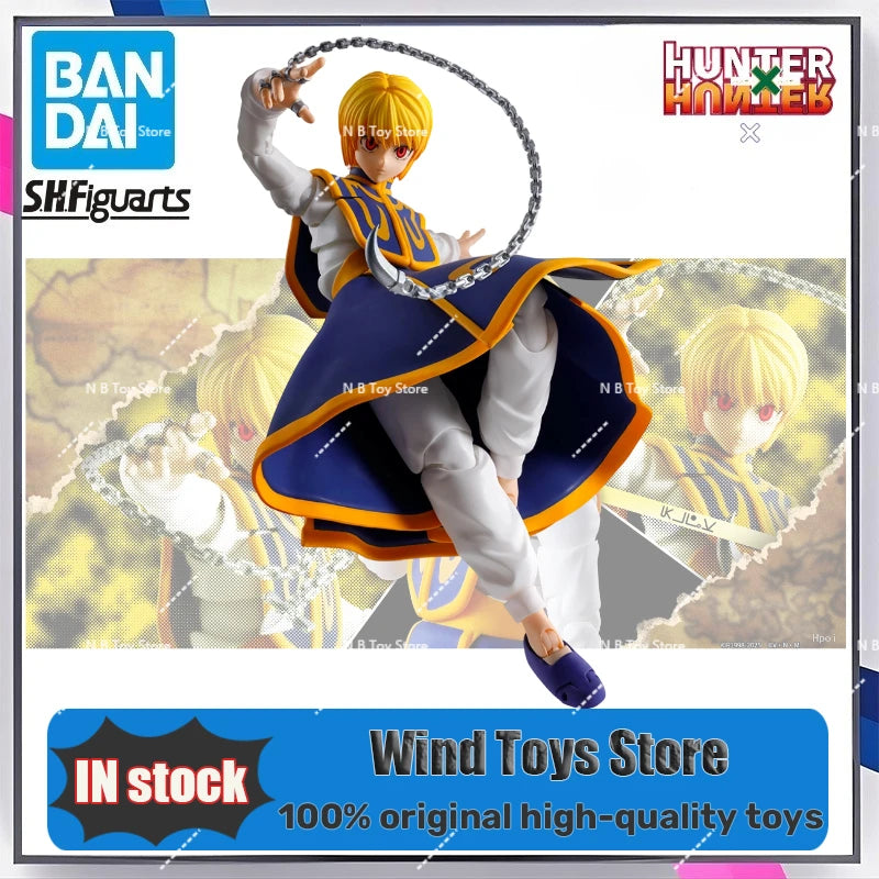 Original BANDAI S.H. Figuarts HUNTER×HUNTER Kurapika Reorio SHF Anime Figures Action Figure Miniature Toys PVC Statuette