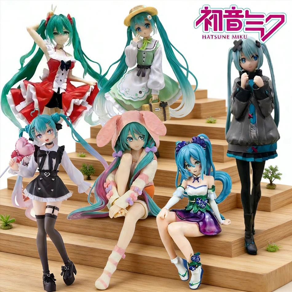Anime Hatsune Miku Doll Model Cartoon Cute Kawaii Toys PVC Model Action Figures Car Dashboard Decoration Holiday Gift