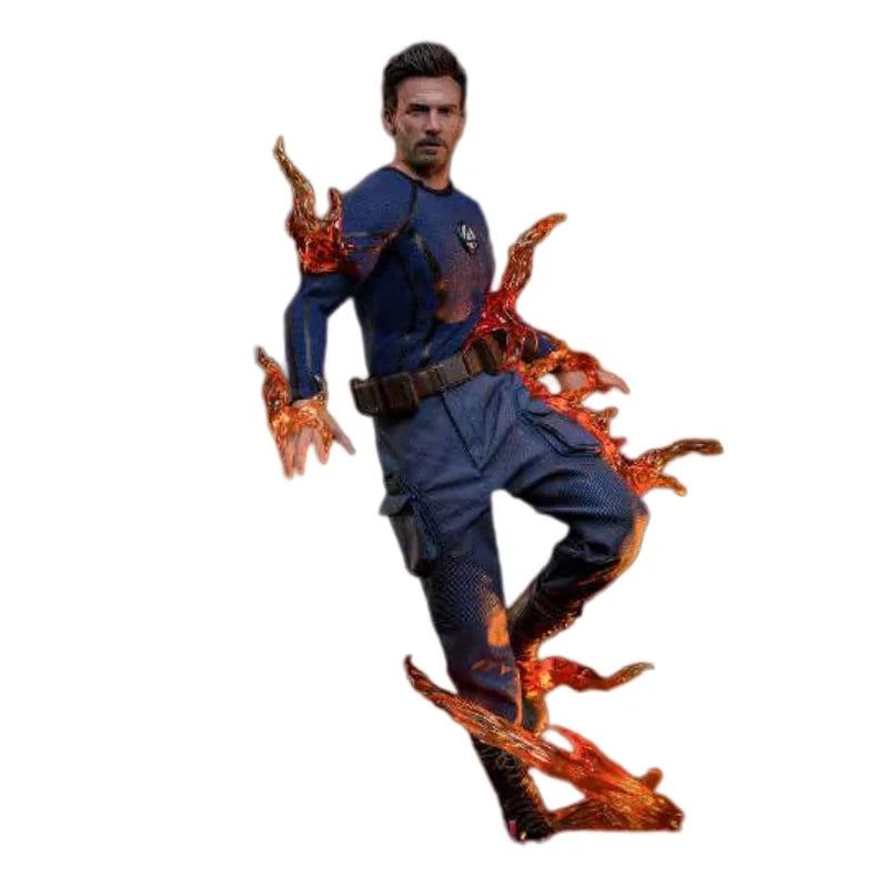 Genuine Hottoys Ht 1/6 Scale Mms789 Human Torch Collectible Figure Marvel Deadpool & Wolverine Model With Replaceable Heads