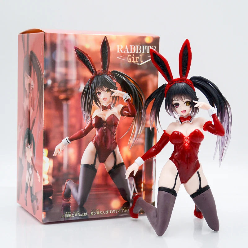 24cm KDcolle Date A Bullet Kurumi Tokisaki Anime Figure Date A Live Yatogami Tohka Bunny Girl Action Figure Adult Model Doll Toy