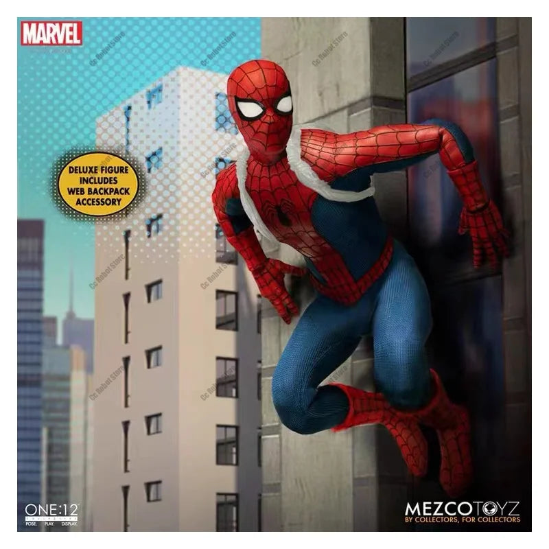 Original Hot-Selling Toy Mezco Spider-Man Action Figure, Deluxe Edition, One:12, 6-Inch, in Stock Gift Collectible
