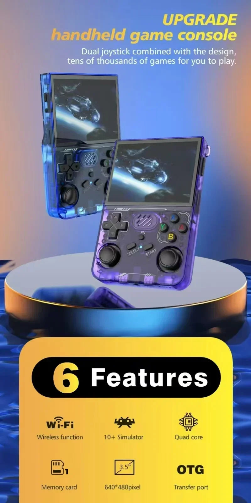 R36S updated R36XX Retro Handheld Game Console Linux ARKOS 3.5Inch IPS Screen