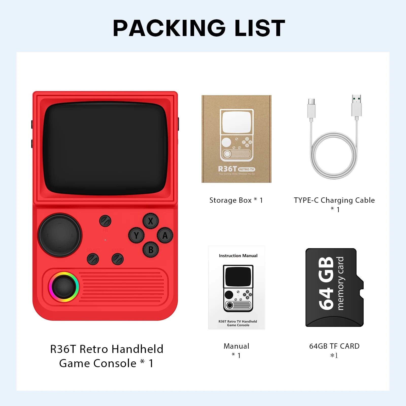 AISLPC R36T Retro TV Handheld Game Console Wifi Multiplayer 3.5 inch IPS Screen Linux System Portable Pocket Player 18000+ Games