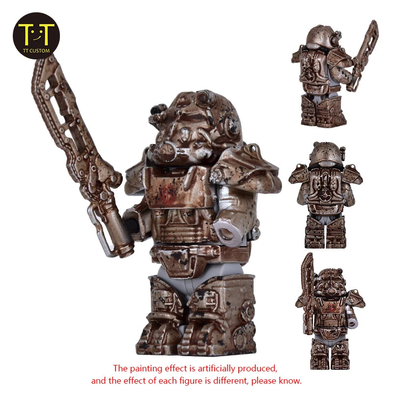 1PCS Military Soldiers Mini Anime Action fallouts Figures Weapons Robot Mecha Building Blocks Bricks DIY Toys for KIDS gift