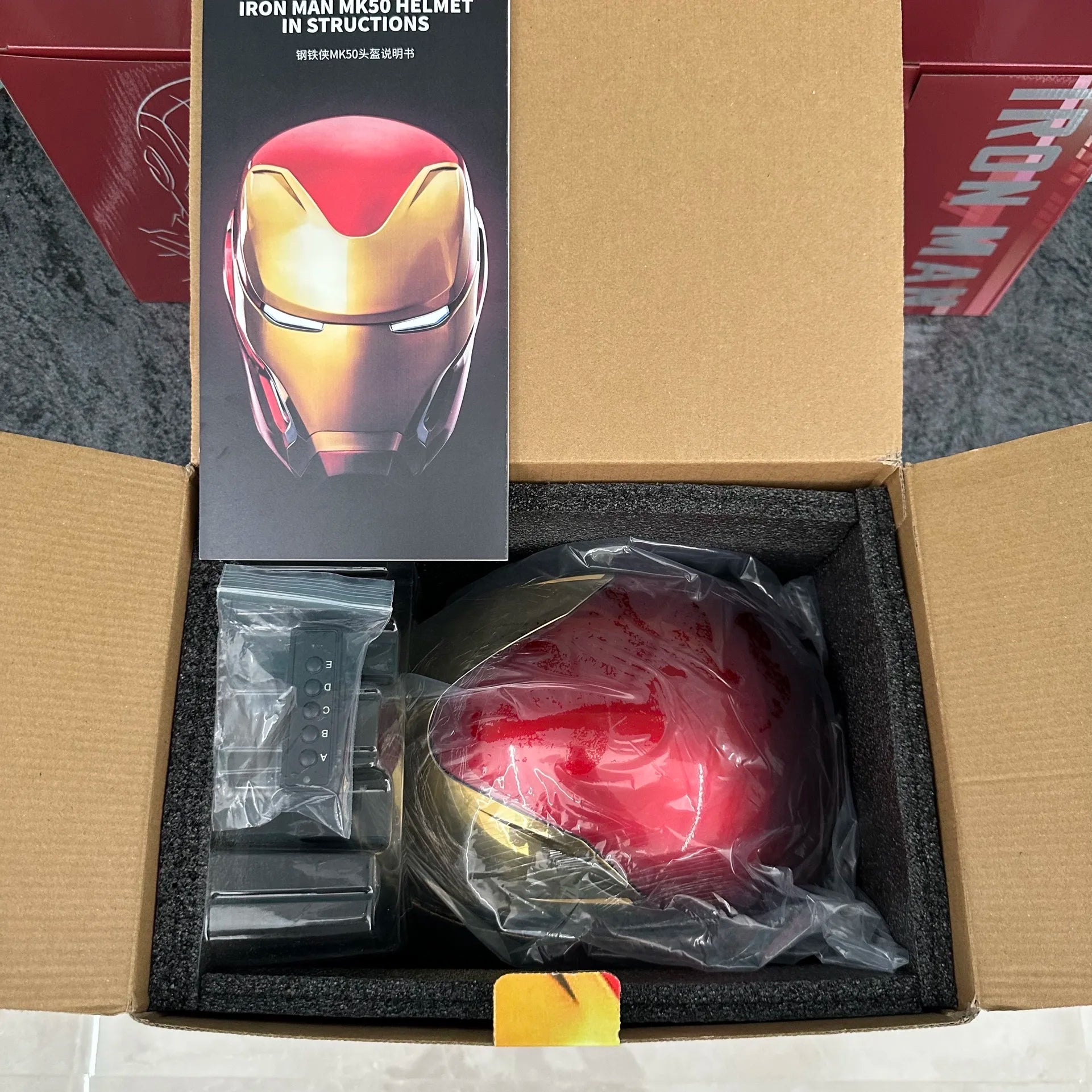 Hot 1:1 Iron Man MK50 Wearable Figures Helmet Deformation Voice Activated Around Derived Animation Marvel Model Toy Gift