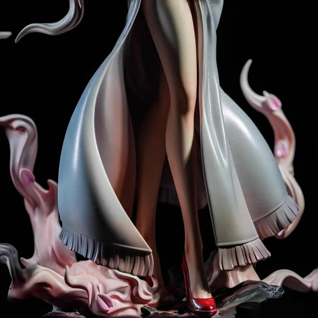 One Piece Anime Figures Nico Robin Wano Arc Figure 32CM PVC Statue White Dress With Pink Smoke Effect Collectible Grade