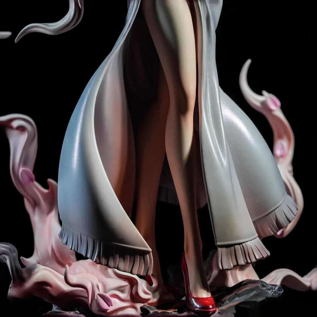 One Piece Anime Figures Nico Robin Wano Arc Figure 32CM PVC Statue White Dress With Pink Smoke Effect Collectible Grade