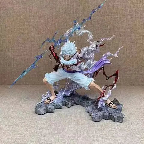 28 см One Piece фигурка Sun God Gear 5 Nika Luffy екшън фигурка GK Thunderbolt Monkey D Luffy модел PVC колекционерски детски играчки