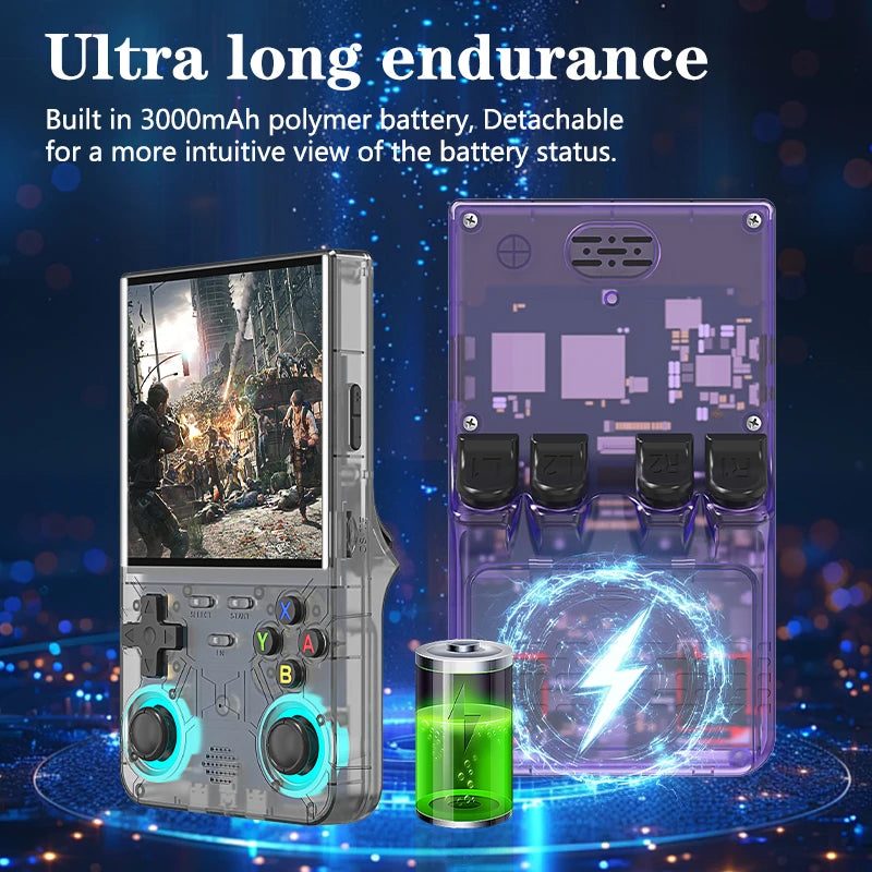 New R36 Ultra Handheld Game Console 4inch Screen Open Source Retro Pocket Video Player 30000+ Games Wi-Fi Enabled RGB Joystick