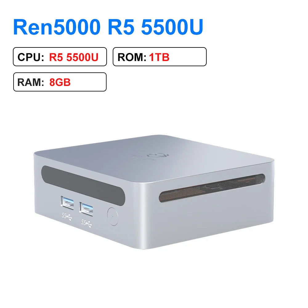2025 GenMachine Mini PC 5500U AMD  Windows 11 Ryzen 2.1GHz Up to 4.0GHz DDR4 64GB WiFi6 NUC Gaming Pc Diy Gaming Computer