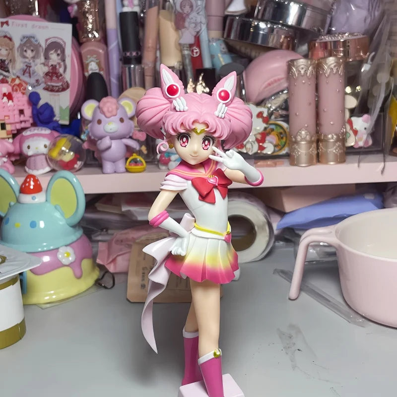 17cm Pretty Guardian Sailor Moon Cosmos The Movie Glitter Glamours Super Sailor Chibi Moon Action Figure Kid Toy Gift Custom Bym