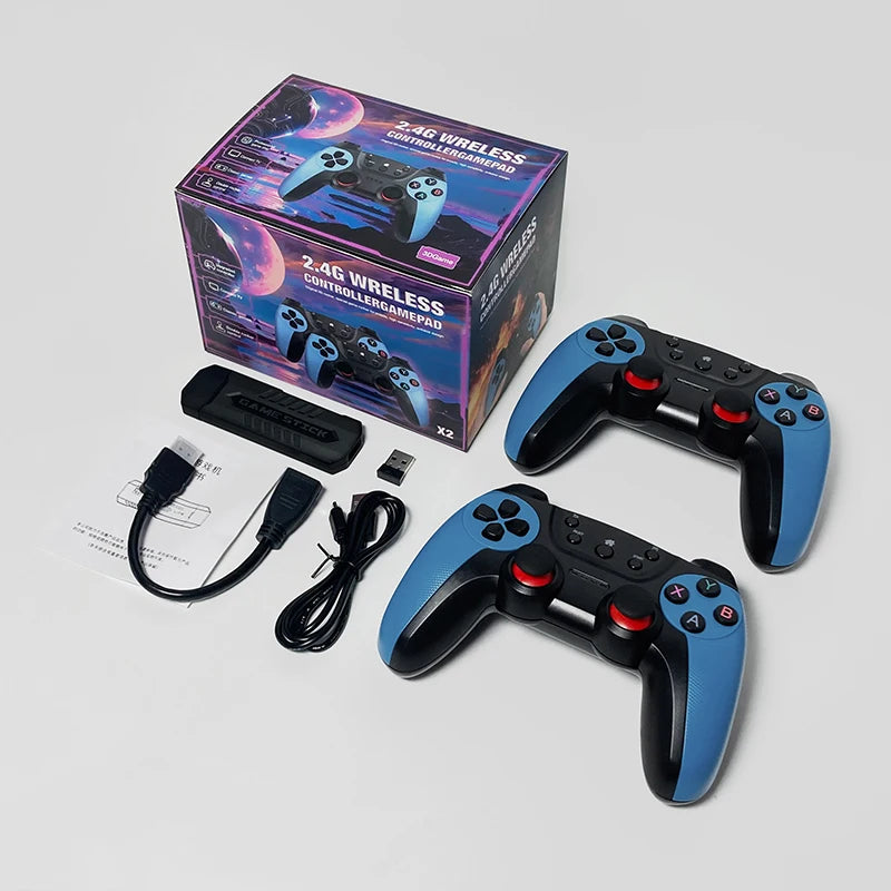 X2-Spielekonsole, 4K HD-Videospiel-Stick, 50.000 Retro-Spiele mit einem Paar Gamecontroller für PS1/N64/SNK/GBA, Weihnachtsgeschenk für Kinder